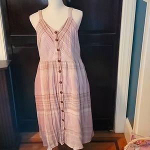 Universal Thread Pink Buttoned Sundress Sleeveless Midi